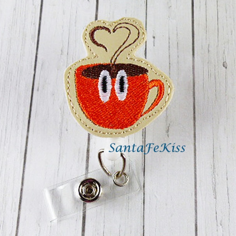 Cup of Coffee Vinyl Badge Reel by SantaFeKiss
